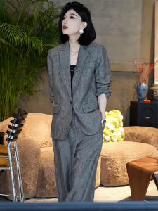 SHANGSHA | Elegant Formal Gray Suit for Summer Wear