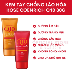Kem dưỡng tay chống lão hoá trắng da Kose CoenRich Q10 Whitening Cream 80g Nhật