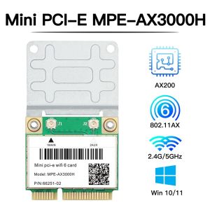 FENVI WiFi 6 Card 2974Mbps Dual Band 2.4G/5Ghz For Bluetooth 5.2 Wireless Half Mini PCI-E Network Wlan WiFi Card 802.11AX Win 10