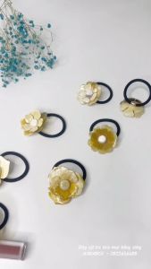 Dây cột tóc hoa mai bằng sừng - phụ kiện tóc độc lạ phong cách Hàn Quốc - HH619