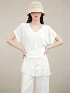 GULILI | Casual Retro Rich Style White V-Neck Sleeveless Palazzo Pants Set