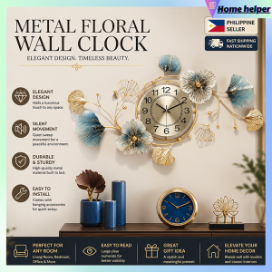Nordic Light Luxury Living Room Wall Hanging Decoration Creative Wall Clock Ginkgo Leaf