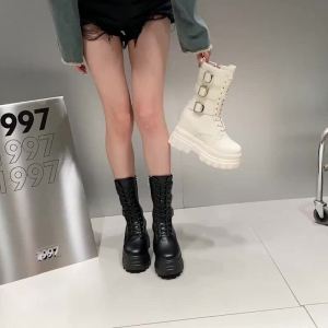 Bốt Martin Nữ cos Giày Tăng Chiều Cao 10 Cm Phong Cách Anh 2024 Giày Cao Cổ Dành Cho Người Đi Xe Máy Punk Đế Dày Mới