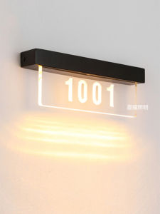 Đèn Tường Phòng Khách Sạn Acrylic Iron Modern Simple Style Room Number Sign LED Light Source Wall Lamp Hotel Identification Plate