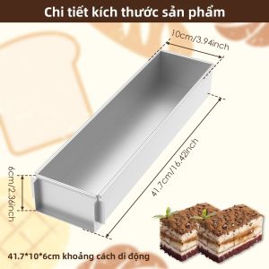 Chảo Làm Bánh Hình Chữ Nhật Chống Dính Hợp Kim Nhôm Tiramisu Khay Nướng Bánh Tráng Miệng Làm Khuôn Làm Bánh Cho Bánh Phô Mai Và Tiramisu