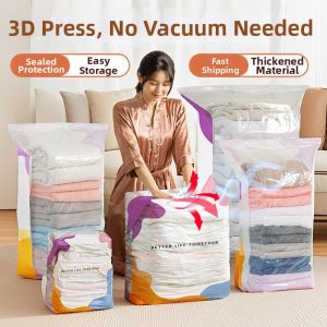 Vacuum No Air Pump Manual Compression Moisture Proof Mildew Proof Storage Bags