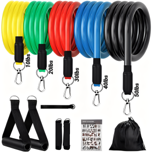Bộ Dây Kháng Lực Kéo 11 Chiếc Dây Đeo Mắt Cá Chân Di Động Dụng Cụ Giãn Cơ Ngực Dây Tập Thể Dục Đàn Hồi Để Tập Luyện Sức Mạnh Thiết Bị Thể Dục