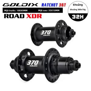 Moay-ơ Xe Đạp Đường Trường GOLDIX R370 28H 32H Kiểu J-Bend Khóa Trung Tâm Tương Thích Với Phanh Đĩa Shimano HG SRAM XDR 36T Bạc Đạn Kín.