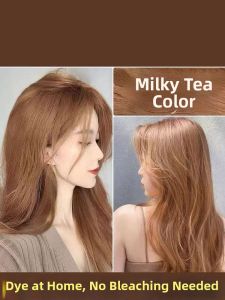 Natural Non-Irritant Covering Grey Milk Tea Color Black Tea Shade Hair Dye