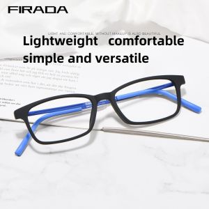 FIRADA Fashion Eyewear Retro Square Pure Titanium TR90 Eyeglasses Optical Prescription Glasses Frame For Men And Women 8802