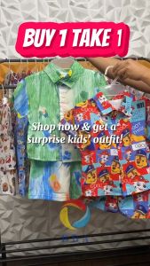 Buy 1 & Take 1 Free: Cute Polo Terno Collared Short Comfy Outfit for 1-5yrs Old