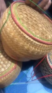 กระติบข้าวเหนียว - สวยๆ กระติบข้าวสวยๆ ราคาต่ำสุด 5 นิ้ว ลงลวดลาย ใส่ข้าวเหนียว 9 ชิ้น กิโล