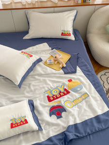 Summer Childrens 80-Thread Double-Sided Lyocell Cooling Quilt Four-Piece Set Cartoon Boy Baby Machine Washable Ice Silk Air Conditioner Quilt