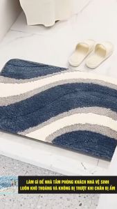 Thảm chùi chân lau chân nhà tắm cửa phòng khách nhà vệ sinh chất liệu sợi len cao cấp dài chống trượt kích thước 40 x 60 cm - Shop 5539
