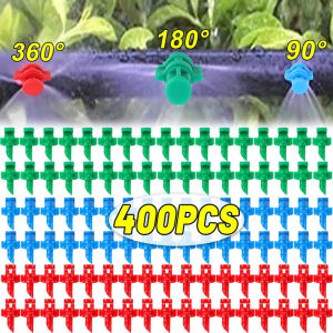 Dizoey 400PCS Garden Irrigation Refraction Nozzle Watering Flower Mist Nozzle Threaded Connection 90/180/360 Degrees Sprayer Irrigation Tools