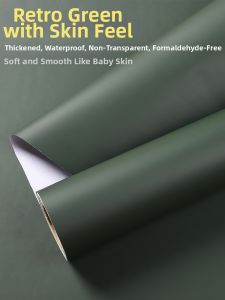 KEERMAN | Cream Feel Matte Wallpaper Vintage Green Wall Sticker