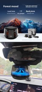 360° View Mirror Mount Volcanic Iceberg Car Diffuser - Air Purifying Solar Powered Forest & Floral Scents Elegant Auto Decor