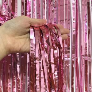 Metallic Tinsel Foil Fringe Curtains Multi Color Options Shiny Finish For Birthday Wedding Party Backdrop Decor