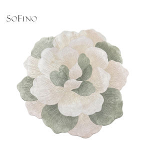 SoFINO | French Luxury Handmade Wool Irregular Design Flower Carpet
