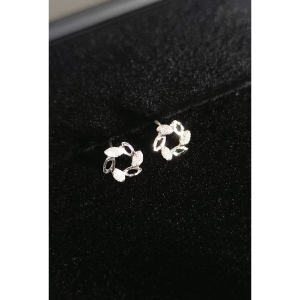 MJ Jewellery 925 Sterling Silver Earrings SS172 Plated White Gold