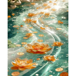 Acrylic Paint By Numbers Lotus Flowers Pattern Painting By Numbers on Canvas Coloring By Number for Adults Paint Digital Art