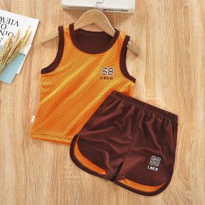 PREMIUM Motif Lobang Baju Basket Olahraga Kaos Singlet Anak Setelan