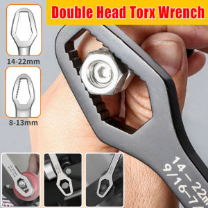 Multifunctional Universal Torx Wrench Double Head Self-Tightening Universal Adjustable Spanner Tools 8-22mm Wrench