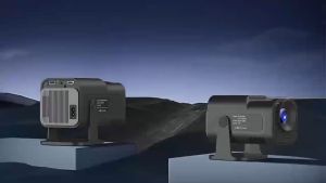 เครื่องฉายภาพระยะสั้น HY320 projector 1080P 4K WiFi และ Bluetooth โปรเจ็กเตอร์พกพาแบบขาตั้งปรับได้ 180° Android 11.0