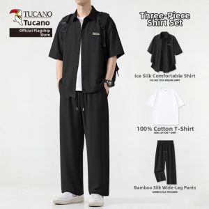 TUCANO | Stylish Leisure Set for Men Short Sleeve Shirt Long Pants Combination