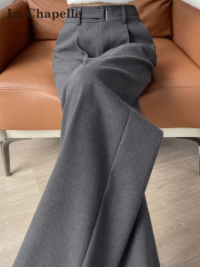 La Chapelle High Waist Straight Leg Woolen Suit Pants Womens Autumn 2025 New High Waist Drapey Wide Leg Trousers