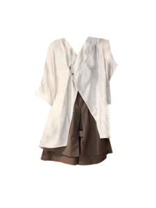 ชุดสองชิ้นหลวมๆ สำหรับผู้หญิง ทรงหลวม ขาสั้น ทรงเอวสูง ทรงสลิมฟิต แขนยาว ทรงหลวม ทรงสลิมฟิต ทรงหลวม ทรงสลิมฟิต