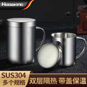 Stainless Steel Anti-Fall Water Cup with Handle Double Layer Heat-Resistant Boys Drinking Coffee Insulated Milk Cup