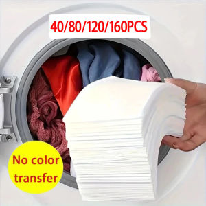 40/80/120/160Pcs Laundry Color Absorbing Paper Anti-dyeing Laundry Tablets Washing Machine Clean Clothes Color Catcher Sheets