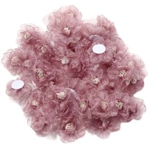 MENGHAO | 10PCs Chiffon Gauze Artificial Flowers Mesh Clothing Making Hair Accessories For Bouquet Wedding Party DIY Craft Home Decoration