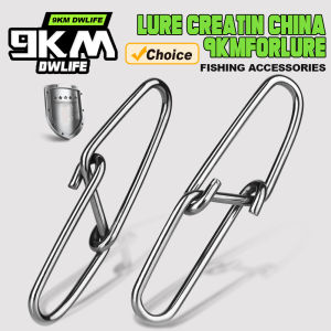 9KM 50Pcs Fishing Snap Duo Lock Link Quick Change Fishing Crankbait Clips Fast Snap Fishing Lure Connector Stainless