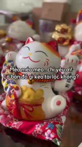 Mèo Thần Tài vẫy tay kéo lộc - Size 16cm