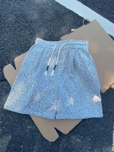 Quần Short Dệt Kim Sọc Ngựa Vằn Mỏng Mùa Hè Cho Nam Quần Thể Thao Mỹ Quần Dài Đến Giữa Bắp Chân Dáng Rộng Thoải Mái Thoáng Khí