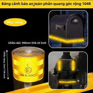 Nhãn Dán Băng Phản Quang Màu Vàng 104R Dấu Hiệu An Toàn Ô Tô Phim Cảnh Báo Tự Dính 3937/35433 Inch Hình Dạng Xe Máy