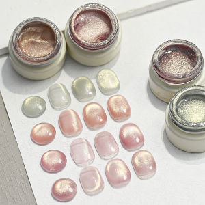 ยาทาเล็บเจลแม่เหล็กสีชมพูเขียวแชมเปญ 8 มล. รุ่นโกลเด้นออทัมน์ แบบกึ่งถาวร ล้างออกได้ด้วยน้ำยาล้างเล็บ ใช้กับหลอดไฟยูวีและแอลอีดี