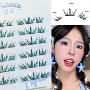 Faiccia | Gradual Blue Tear Newbie-Friendly Realistic Lively Self-Adhesive False Eyelash Single Clusters