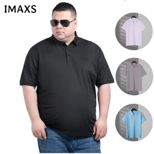 55-180KG PLUS SIZE Men Big Size Ice Silk Top Oversize Quick Dry Lapel Casual Polo Shirt