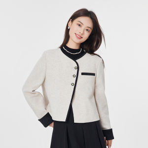Short Style Autumn and Spring Thickened Trench Coat for Petite