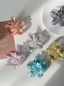 Jepit Rambut Model Bunga Kamboja 4 Cm Hologram Glossy Jedai Flower Bali Premium Kamboja Wanita Elegant Aksesoris Korea