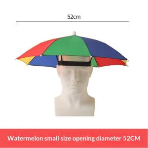 1PC Fishing Umbrella Hat Sun-Rain Umbrella Hat Adjustable Sun Protection Umbrella Hat 52CM Adult And Child Folding Hat With Band