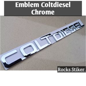 Emblem logo mobil Tulisan Coltdiesel warna chrome Mitsubishi fuso krom car aksesoris Kendaraan