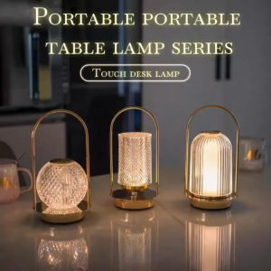 LED Crystal Table Lamp 3 Colors Rechargeable Touch Sensor Night Light Ramadan Decor Raya Lampu Gift