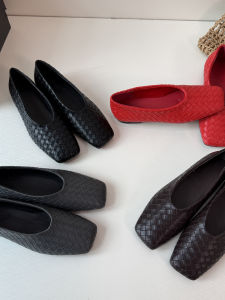 CAIZINI | Goatskin Handmade Retro Square Toe Slip-on Shoes