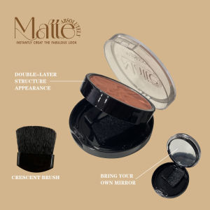 BeautyCharming Shimmer Pink Matte Blush Duo with Mirror and Brush - Waterproof Face Powder