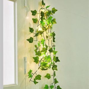 2M/5M/10M Green Leaf or Flower String Light LED Lights AA Battery Powered for Christmas Wedding Indoor Garden Fence Decoration