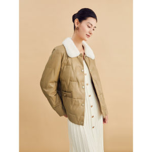 Short Mink Fur Collar Women Jacket